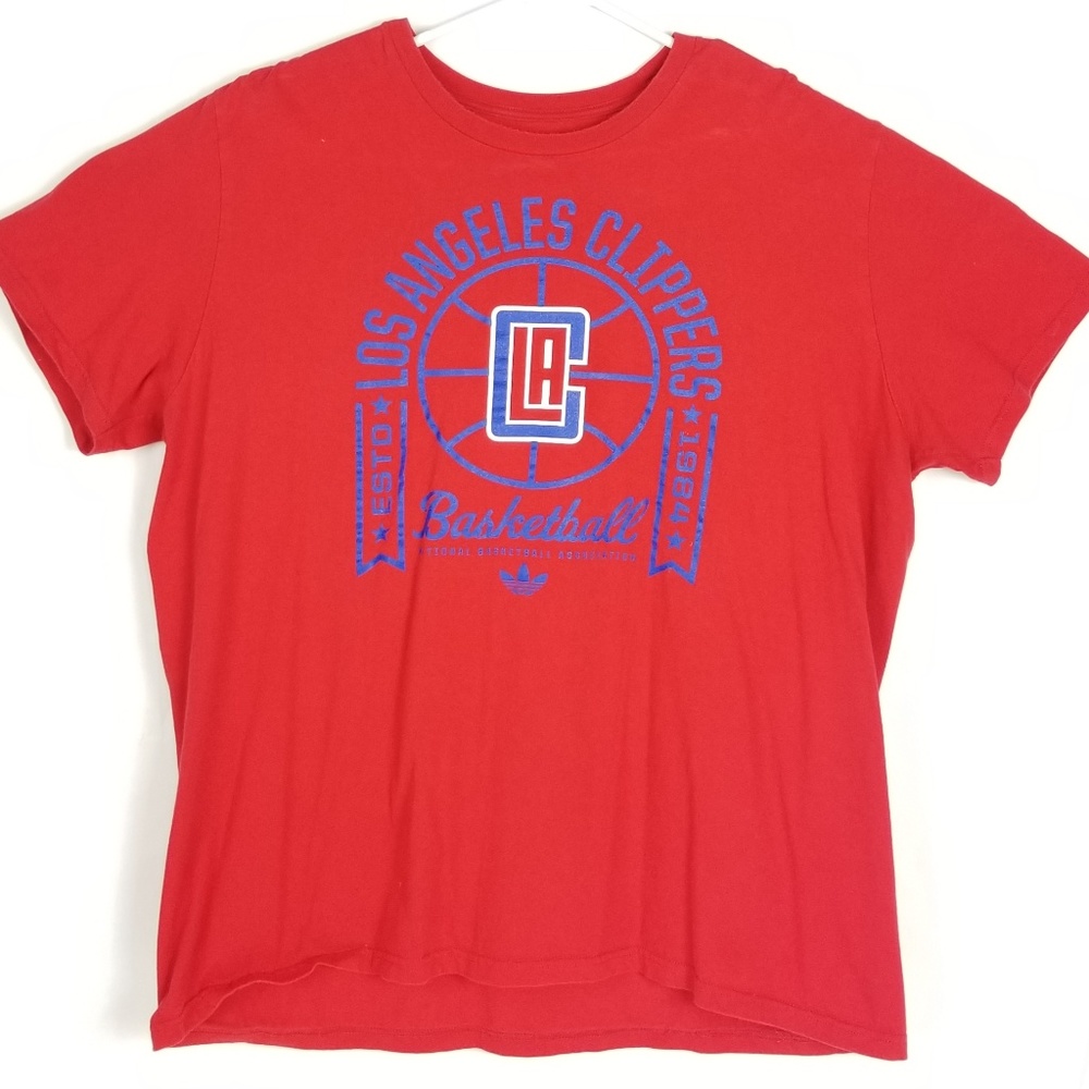NBA ADIDAS Los Angeles CLIPPER Red Fan Shirt 2XL